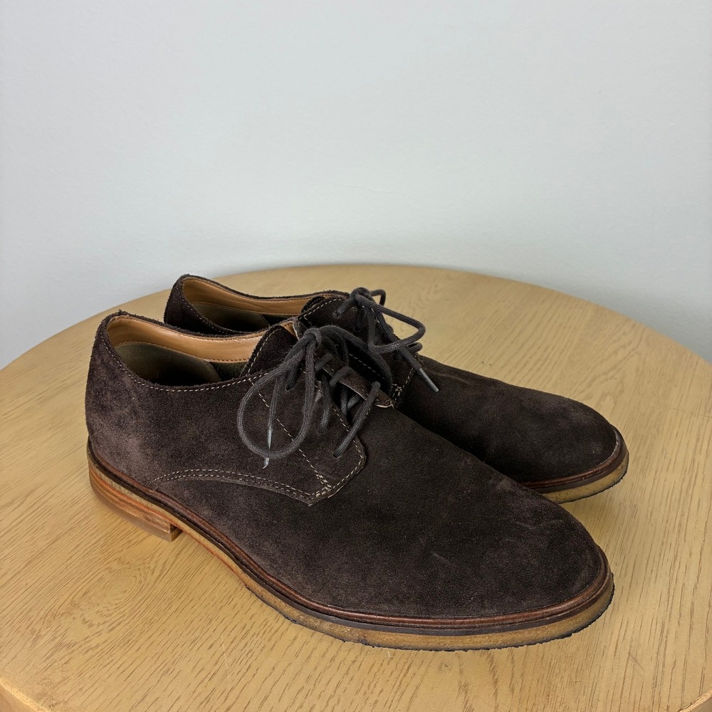 Clarks‎ Lace Up Suede Oxford Shoe Men's 8 Business Casual Comfort Preppy Office